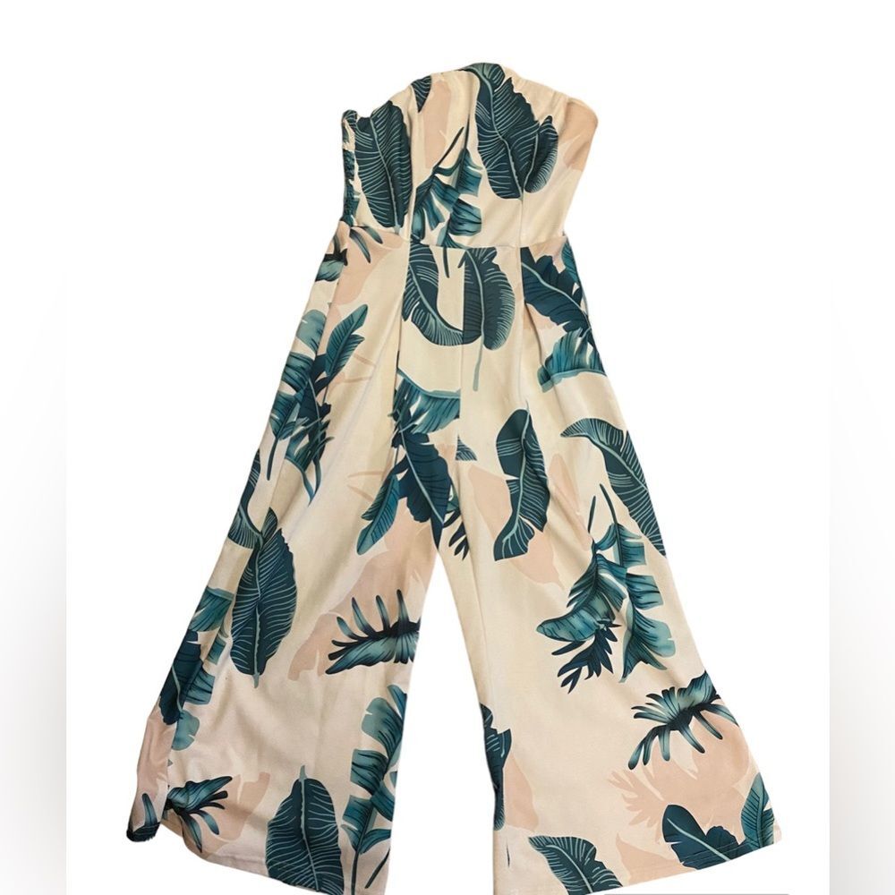 Strapless Jumpsuit Long Bell Pants size S